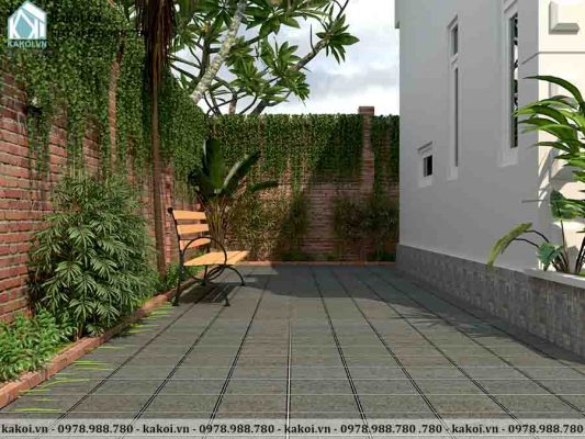 Khoảng sân xanh mát của mẫu nhà cấp 4 đẹp