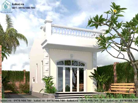 Không gian ngoại thất của ngôi nhà được thiết kế đơn giản, tinh tế