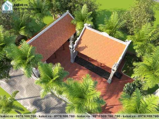 Góc nhìn trên cao mẫu nhà thờ bê tông giả gỗ KKNTH004
