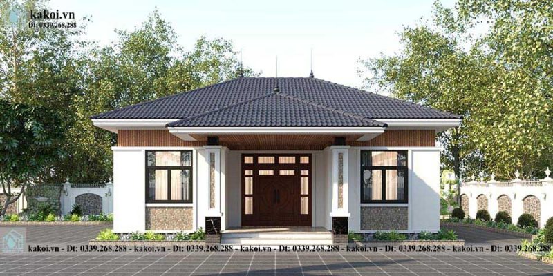 Mẫu nhà cấp 4 mái nhật 4 phòng ngủ