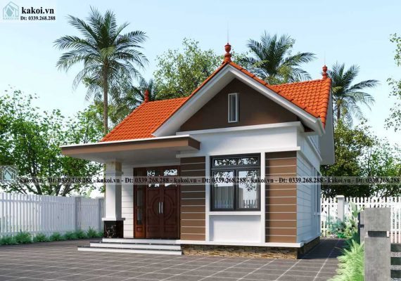 Mẫu nhà cấp 4 mái Thái 7x8m nhỏ đẹp tại Nam Định KKNC4125