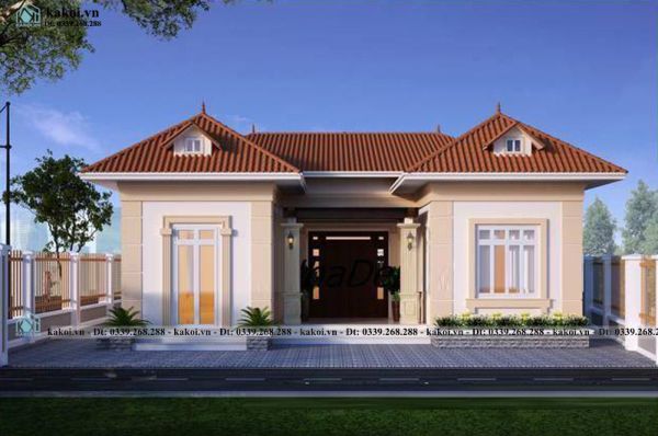 Nhà cấp 4 chữ U mái Nhật 3 phòng ngủ.