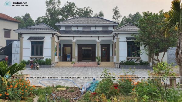 Nhà cấp 4 chữ U mái Nhật có gác lửng