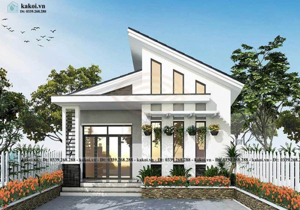 Nhà cấp 4 mái lệch đẹp mắt