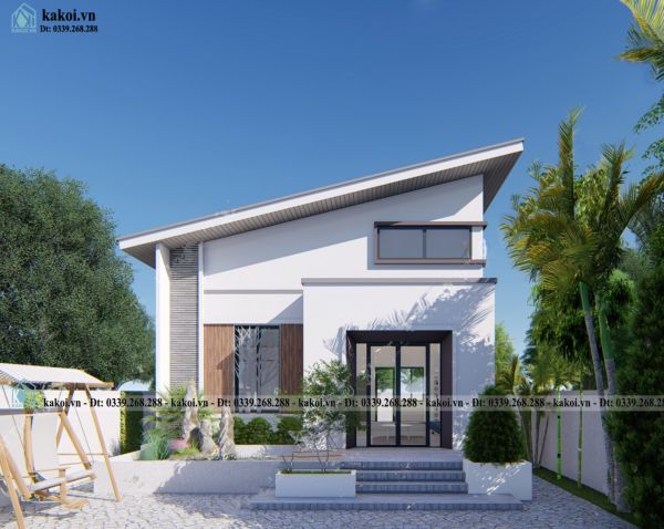 Nhà cấp 4 mái lệch nông thôn giá rẻ.