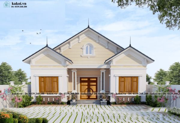 Nhà vườn cấp 4 mái Thái chữ U