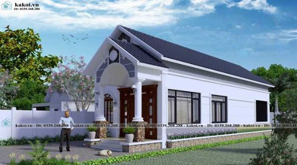 Nhà cấp 4 6x15 3 phòng ngủ hiện đại
