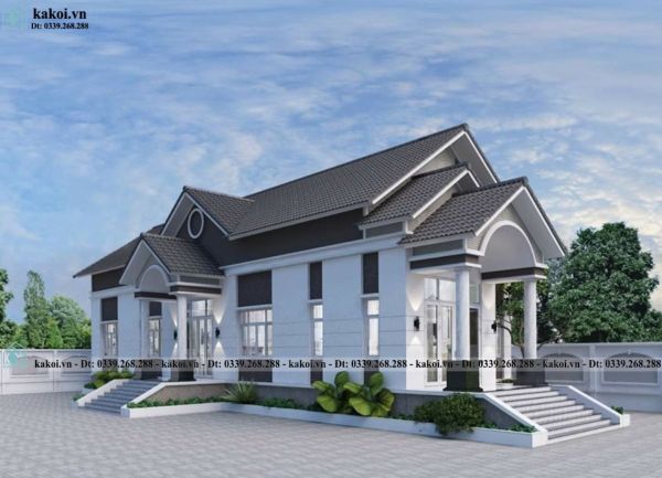 Nhà cấp 4 6x15 3 phòng ngủ mái thái