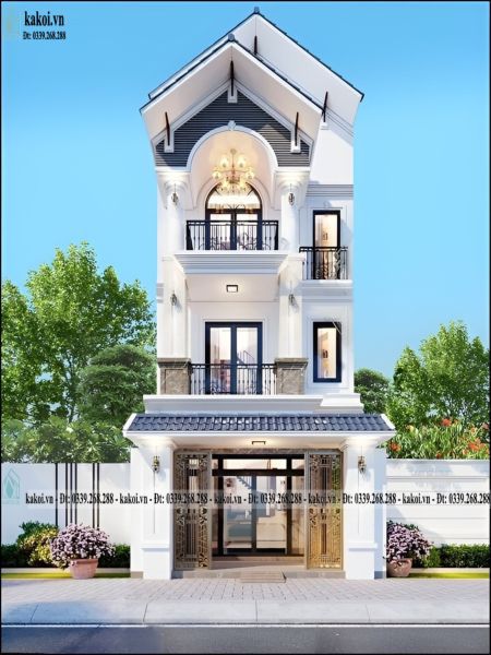 Nhà ống tân cổ điển 3 tầng mái thái