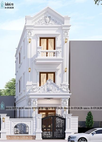 Trang trí nhà ống tân cổ điển 3 tầng