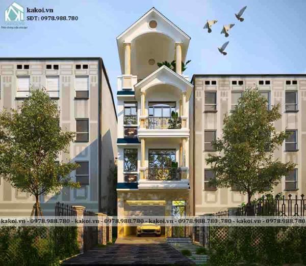 Nhà ống tân cổ điển 3 tầng 5x21m